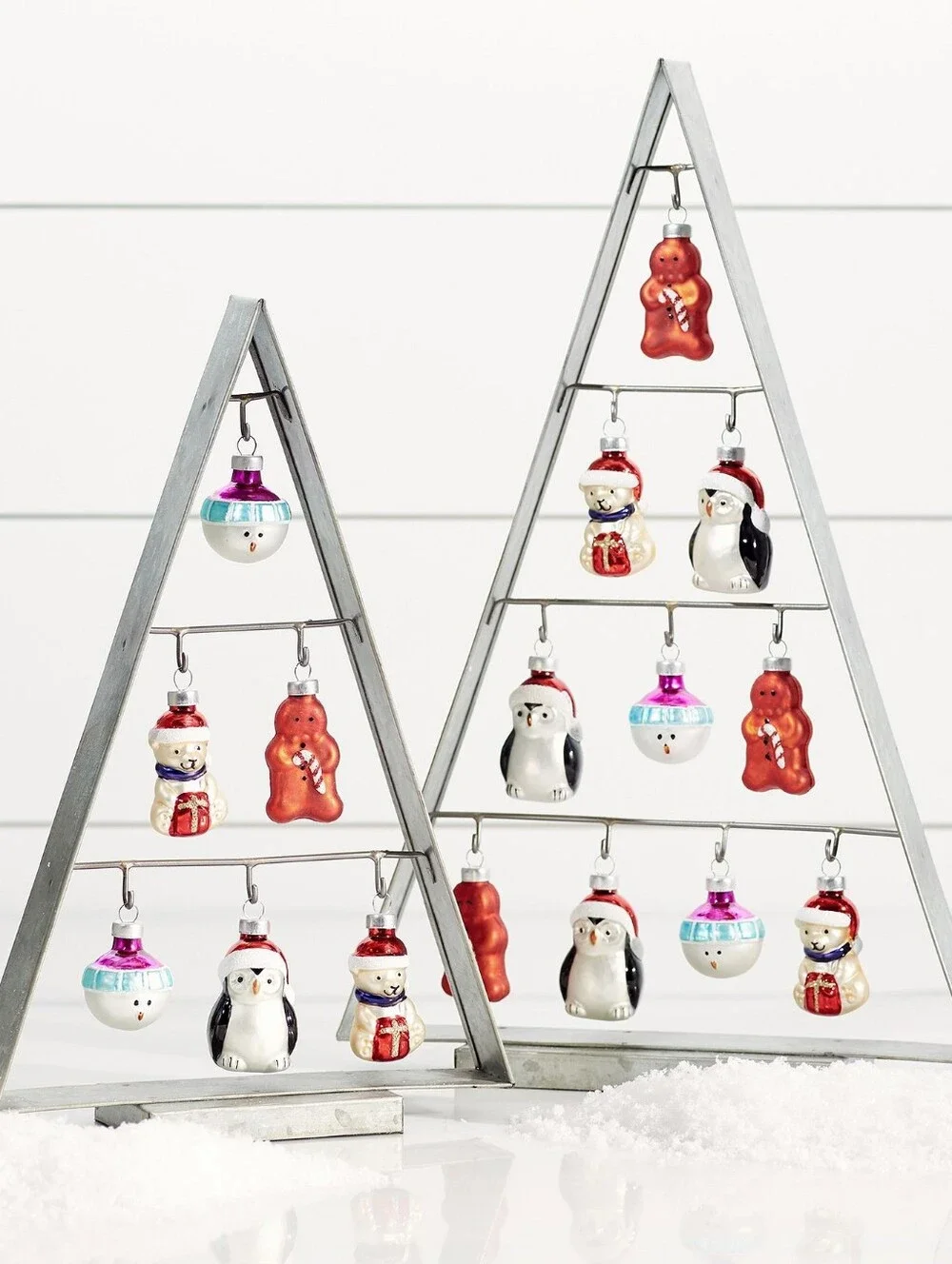 POTTERY BARN Mercury Glass Mini North Pole Animals Ornaments Set
